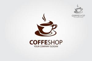 El logotipo vectorial de la cafetería es un diseño de plantilla moderno y atractivo adecuado para la promoción de su negocio, cafetería o compañía de café. vector