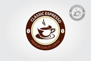 Classic Espresso vector logo template. Professional logo for coffee shop brand, cafe or restaurant.