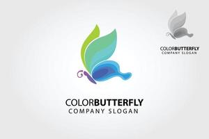 plantilla de logotipo de vector de mariposa de color. este logotipo es adecuado para cualquier negocio relacionado con la creatividad, el color, los medios, el entretenimiento, el diseño, la belleza, el spa, la moda, etc.