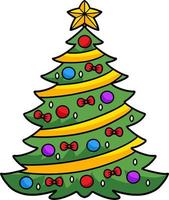 Christmas Tree Cartoon Colored Clipart vector