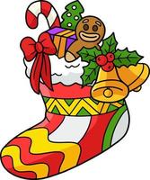 Christmas Stocking Cartoon Colored Clipart vector