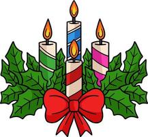 Christmas Candle Cartoon Colored Clipart vector