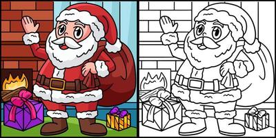 Santa Claus Coloring Page Colored Illustration vector