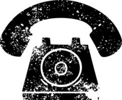 distressed symbol old telephone vector