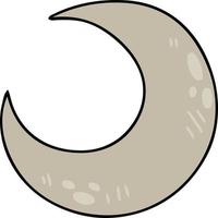 quirky hand drawn cartoon crescent moon vector