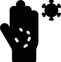 ilustración vectorial de gérmenes de mano en un fondo. símbolos de calidad premium. iconos vectoriales para concepto y diseño gráfico. vector