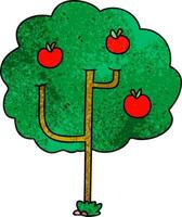 quirky hand drawn cartoon tree vector