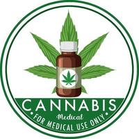 logotipo de la insignia de cannabis medicinal vector