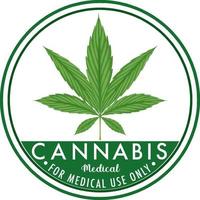 logotipo de la insignia de cannabis medicinal vector