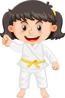 A girl in taekwondo uniform vector