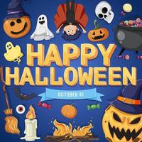 Happy Halloween Poster Template vector