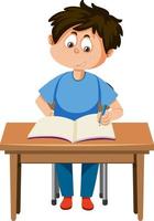 A boy study on the desk vector