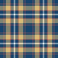 Plaid seamless pattern in blue. Check fabric texture. Vector textile print.