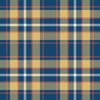 Plaid seamless pattern in blue. Check fabric texture. Vector textile print.