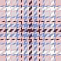 Plaid check pattern in pink. Seamless fabric texture. Tartan textile print. vector