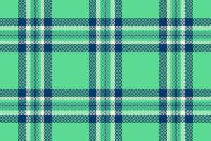 Plaid background, check seamless pattern in green. Vector fabric texture for textile print, wrapping paper, gift card or wallpaper.
