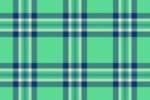 Plaid background, check seamless pattern in green. Vector fabric texture for textile print, wrapping paper, gift card or wallpaper.