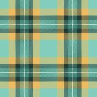 Plaid seamless pattern in green. Check fabric texture. Vector textile print.