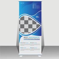 Corporate business roll up banner design template vector