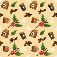Coffee and Beverages Seamless Pattern Background vector
