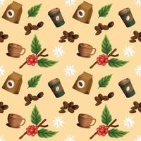 Coffee and Beverages Seamless Pattern Background vector