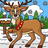 ilustración de dibujos animados de color de renos de navidad