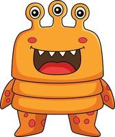 Monster Three Eyed Cartoon Colored Clipart vector