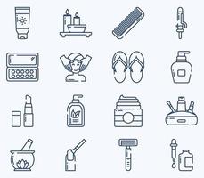 Spa icon set, Therapy and treatment vector