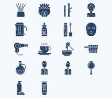 Spa icon set, Therapy and treatment vector