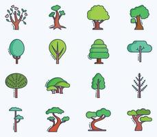 Tree icon set, Plant and nature vector