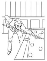 Snooker Coloring Page for Kids vector