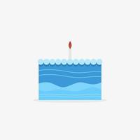 birthday cake with candle isolated on white background vector