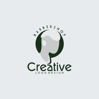 barbershop illustration logo, hair salon vector design