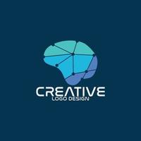 logo illustration intelligence, knowledge, brain. vector design