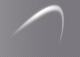 White glowing shiny lines effect vector. Luminous white lines of speed. Light glowing effect. Light trail wave, fire path trace line and incandescence curve twirl. vector