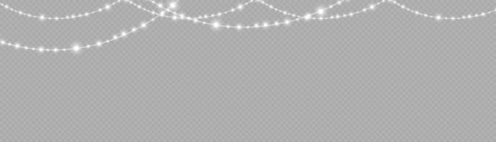 Christmas lights isolated. Christmas glowing garland. For the new year and christmas. Light effect. Vector illustration.