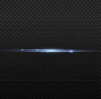 Set of blue horizontal highlights. Laser beams, horizontal beams of light. Beautiful light reflections. Glowing stripes on a light background. vector