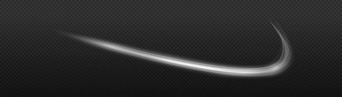 White glowing shiny lines effect vector. Luminous white lines of speed. Light glowing effect. Light trail wave, fire path trace line and incandescence curve twirl. vector