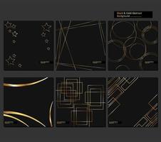 Collection of Black and Gold Pattern abstract Background vector