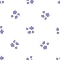 Floral seamless vector pattern with flowers. Spring flora. Simple hand-drawn kids style. Pretty ditsy for fabric, textile, wallpaper. Digital paper in white background