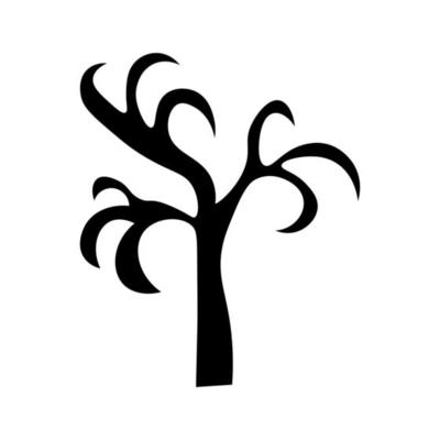 Abstract black silhouette halloween tree