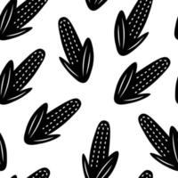 Maize seamless pattern in doodle style vector