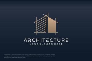 arquitectura con inspiración de logotipo de concepto de línea