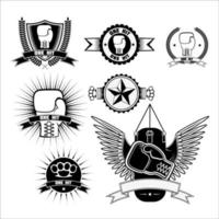 logotipos del club de boxeo, el club de artes marciales mixtas. un conjunto de elementos vectoriales para el diseño vector