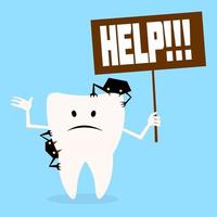 tooth asks for help.vector illustration vector