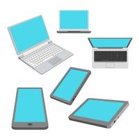 notebooks and tablets set in vector