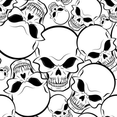 seamless pattern of the human skulls