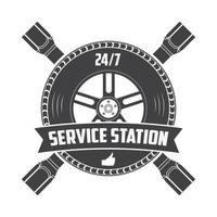 service station vintage label. Logo template. Vector illustration.