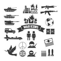 conjunto de iconos de guerra. guerra civil. Dia Internacional de la Paz. vector