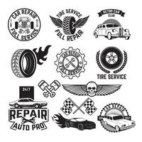 car service labels. Set of design elements in vector